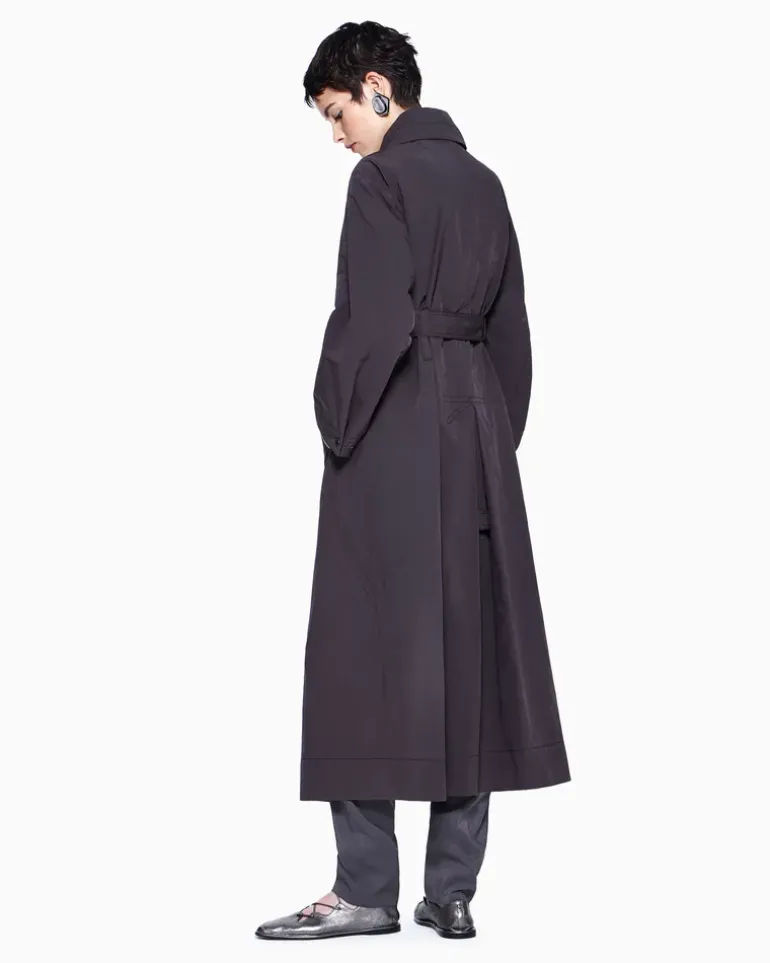 Trenchcoat aus Funktionsgewebe Braun