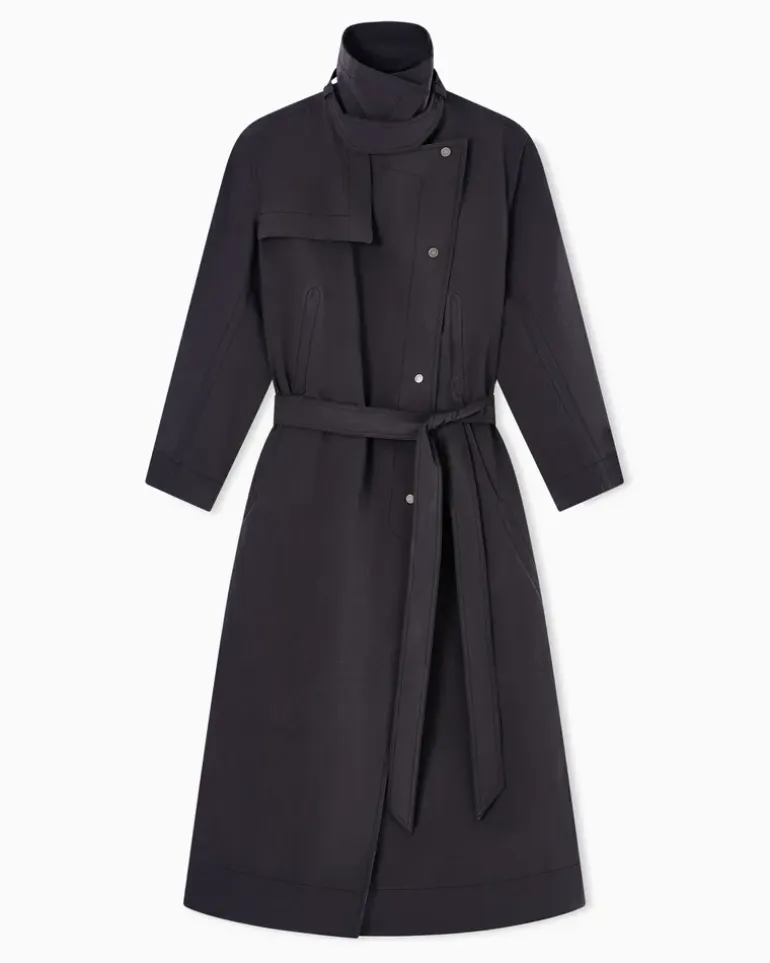 Trenchcoat aus Funktionsgewebe Braun
