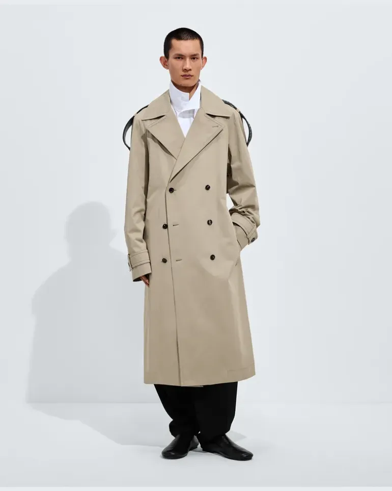 Trenchcoat aus leichter Baumwolle -Beige - Herren