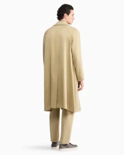 Trenchcoat aus Lyocell-Popeline mit klassischem Kragen Beige