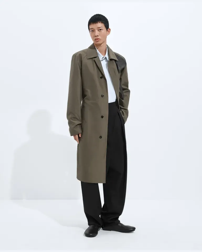 Trenchcoat aus Seide und Nylon-Grau - Herren