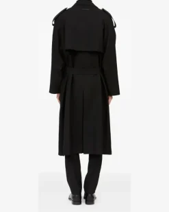 Trenchcoat aus Wolle - Schwarz