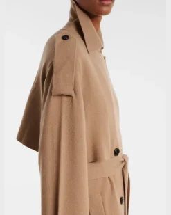 Trenchcoat aus Wolle und Kaschmir Braun