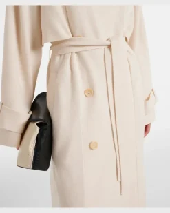 Trenchcoat aus Wolle und Kaschmir Weiß