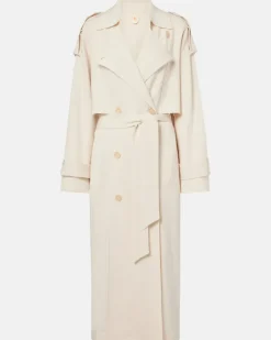Trenchcoat aus Wolle und Kaschmir Weiß
