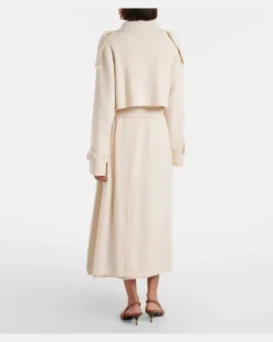 Trenchcoat aus Wolle und Kaschmir Weiß