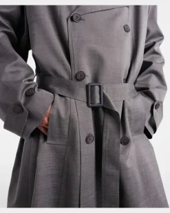 Trenchcoat Bleecker aus einem Wollgemisch Grau