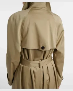 Trenchcoat Cocoon aus Baumwoll-Twill Beige