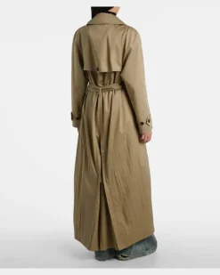 Trenchcoat Cocoon aus Baumwoll-Twill Beige