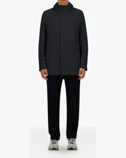 Trenchcoat mit Kapuze - Blau
