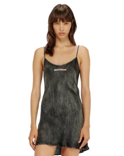 Trägerkleid aus Viskose mit Spaghettiträgern - Pyjamas - Damen - Schwarz
