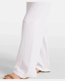 Trägerloser Jumpsuit Naomi aus Baumwolle Weiß