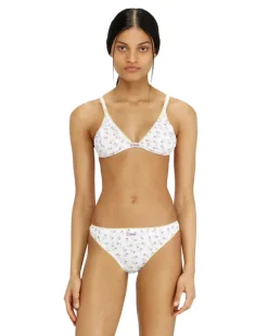 Triangel-BH aus Baumwolle mit all-over Blumenprint - BHs - Damen - Weiss