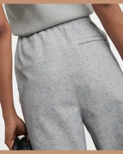 Trompe l'œil Jogginghose aus Leder Grau