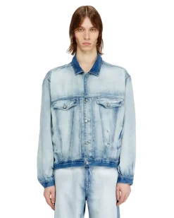 Trucker-Jacke aus mittelhellem Skeleton-Denim - Denim jacken - Unisex - Blau