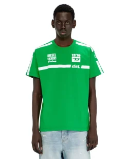 T-Shirt aus Baumwolle mit kontrastierenden Grafikprints - T-Shirts - Herren - Grün