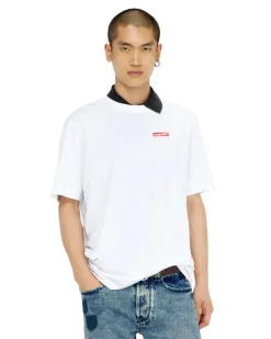 T-Shirt aus Baumwolle mit Logo patch - T-Shirts - Herren - Weiss
