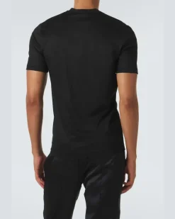 T-Shirt aus Baumwoll-Jersey Schwarz
