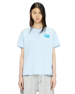 T-Shirt aus Bio-Baumwoll-Jersey mit Rundhalsausschnitt und Logoprint - T-Shirts - Damen - Blau