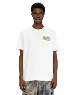T-Shirt mit Camouflage-Aufnäher - T-Shirts - Herren - Weiss