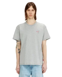 T-Shirt mit Delfin- und Logo-Print - T-Shirts - Herren - Grau