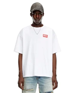 T-Shirt mit Jacquard-Logo-Patch - T-Shirts - Herren - Weiss