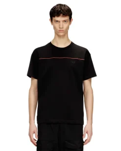 T-Shirt mit kontrastierenden Paspeln - T-Shirts - Herren - Schwarz