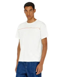 T-Shirt mit kontrastierenden Paspeln - T-Shirts - Herren - Weiss