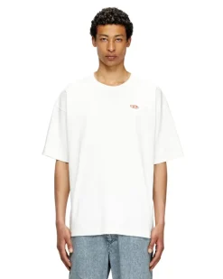 T-Shirt mit rotem Oval D - T-Shirts - Herren - Weiss
