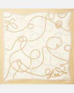Tuch Anagram aus Seiden-Twill Beige