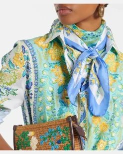 Tuch aus Seiden-Twill Blau