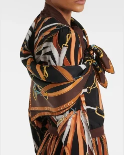 Tuch aus Seiden-Twill Braun