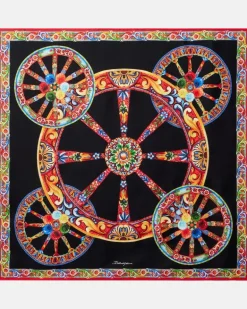 Tuch Carretto aus Seiden-Twill Multicolor