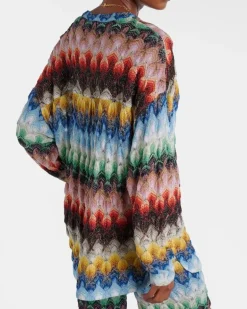 Tunika aus Häkelstrick Multicolor