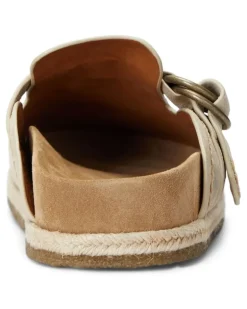 Turbach Wildleder-Clogs mit Shearling-Futter - Nude