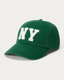 Twill-Baseballkappe mit „NY“-Aufnäher Green