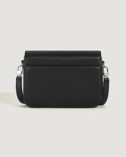 Umhängetasche mit Federdetail aus Soft Leder - Schwarz - Leder - MB199831 - Messenger Bags