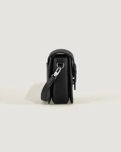 Umhängetasche mit Federdetail aus Soft Leder - Schwarz - Leder - MB199831 - Messenger Bags