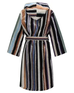 Unisex Bathrobe Beige Multicolor Cotton Extras