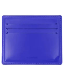 Unisex Calfskin Leather Card Case Blue Cases