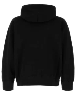 Unisex Cotton Hoodie Black Attached Polyurethane Sweater