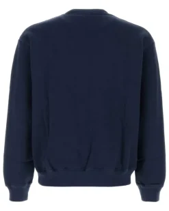 Unisex Crest Sweatshirt Navy Cotton Sweater