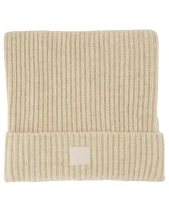 Unisex C40426-633 Ribbed Cotton Beanie Beige