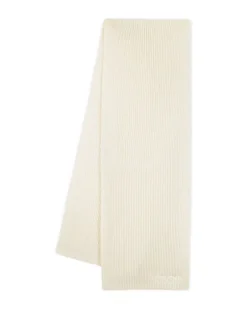 Unisex Logo-Embroidered Cotton Scarf Beige