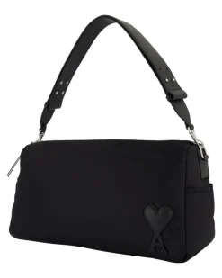 Unisex Marcel Large Shoulder Bag - Nylon Black Shoulder-Hobo-Bags
