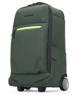 Unisex Rolling Backpack Trolley Green Nylon