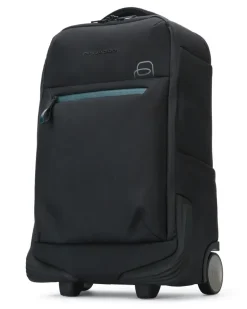 Unisex Wheeled Carry-On Travel Bag Black Nylon