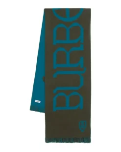 Unisex Wool Logo-Print Scarf Green