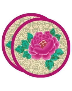 Untersetzer mit Blumenprint - Grün