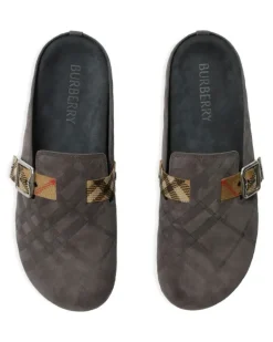 Urchin Clogs aus Wildleder mit Check - Grau